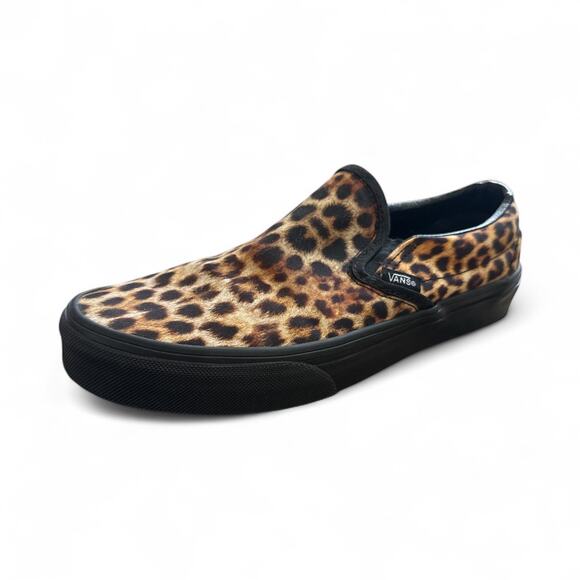 VANS Slipon Classic Sneaker Unisex Canvas Black/Brown Leopard M6/W7.5 - Picture 1 of 7